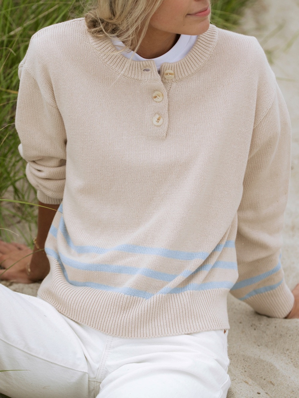 Few Moda x Maddie Prior-Hull Shoreline Cotton Stripe Sweater - Picture 3 of 14
